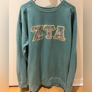 Zeta Tau Alpha Embroidered Letters Crewneck